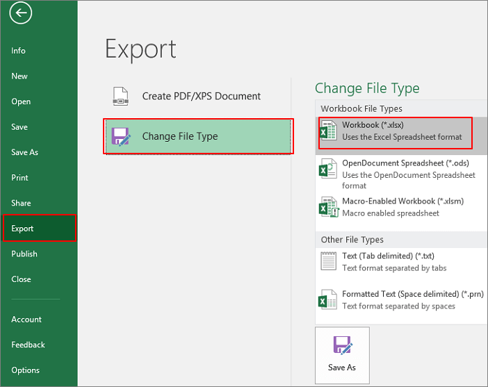 Excel non può aprire il file perché il formato o l'estensione