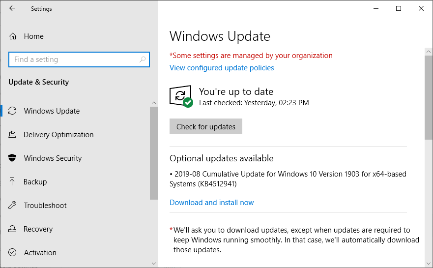 aggiornamento di Windows