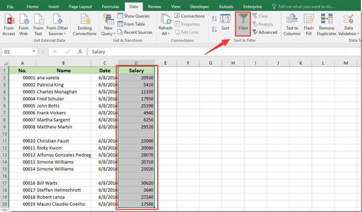 filtrar dados do Excel para economizar tempo