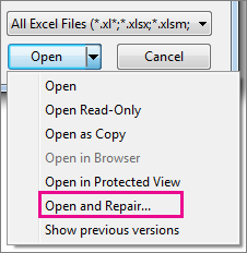 Ripara il file Excel danneggiato 2