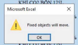 Fixed Objects Will Move Excel Errore