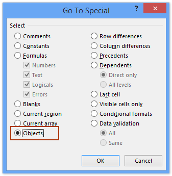 Fixed Objects Will Move Excel Errore