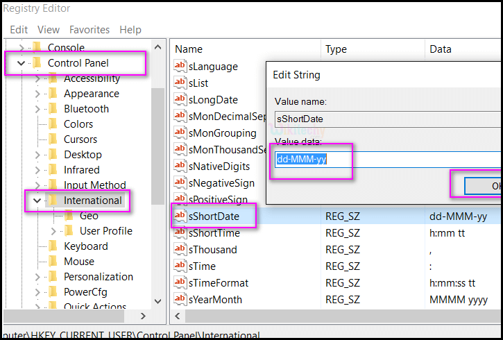 ordinamento della data