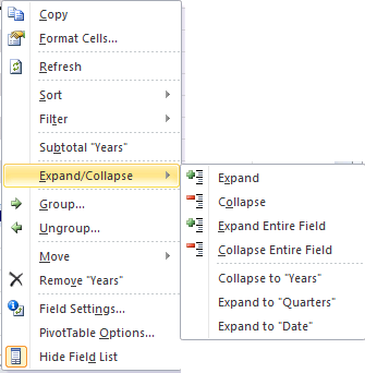 utilizzare la tabella pivot 9