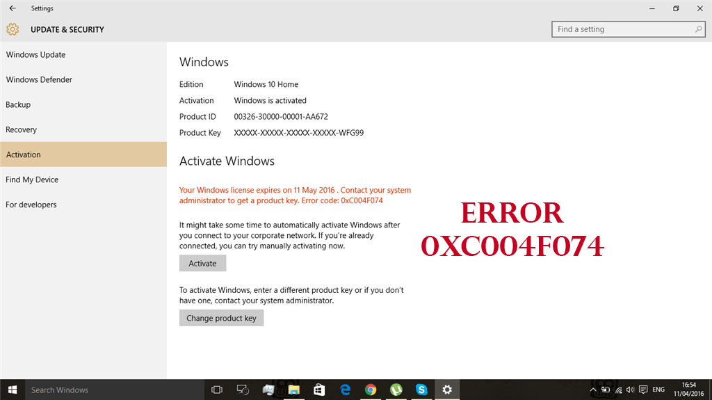 Codice di errore Microsoft Excel 0xc004f074