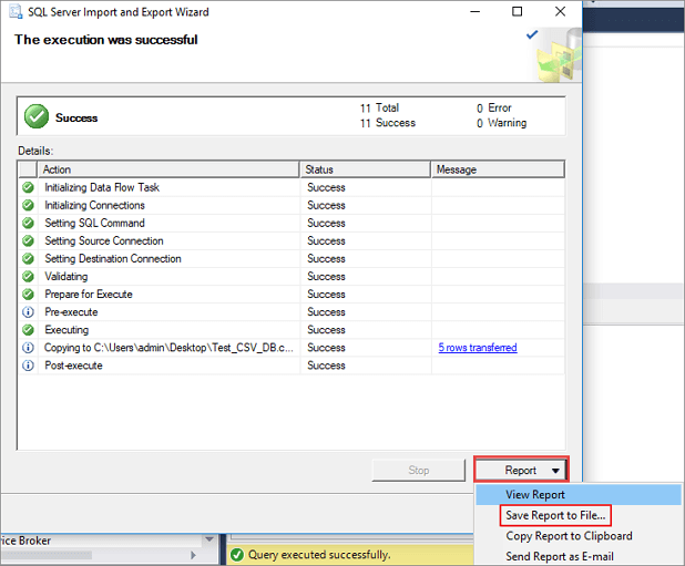 Esportazione dati SQL Per Excel 8