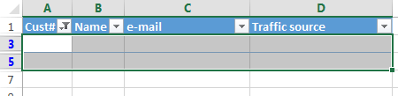  elimina blank filari di Excel 12