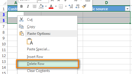  elimina blank filari di Excel 13