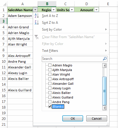  elimina blank filari di Excel 18