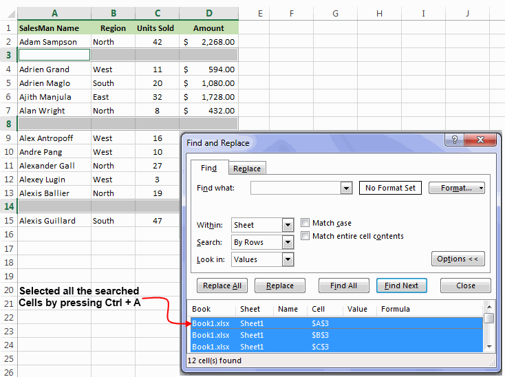  elimina blank filari di Excel 8