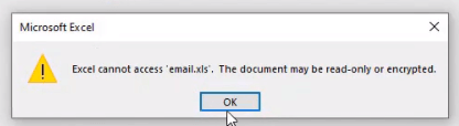 impossibile accedere al nome file del documento di sola lettura