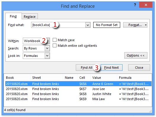 trovare collegamenti interrotti in Excel 1