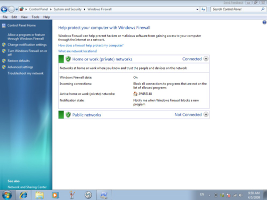 Attiva Windows Firewall 1