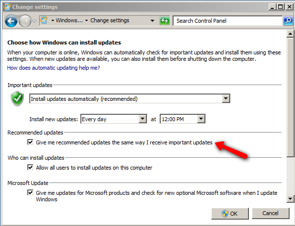 Aggiorna il sistema operativo Windows 2