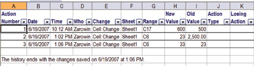 Excel tiene traccia delle modifiche grigio out 10