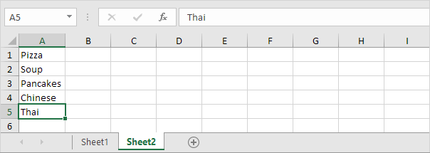 creare elenco a discesa in Excel 12
