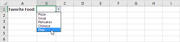 creare elenco a discesa in Excel 13