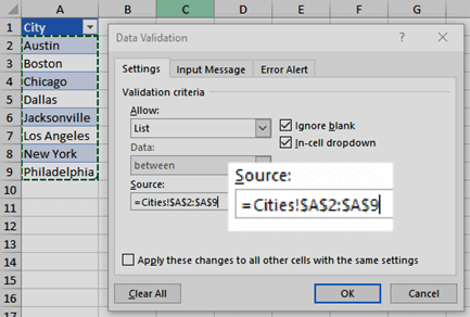 creare elenco a discesa in Excel 3