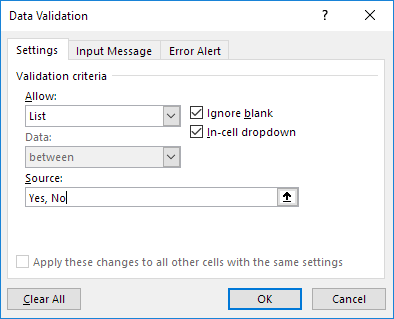 creare elenco a discesa in Excel 4