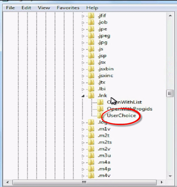Elimina il file . lnk tramite l'editor del registro 2