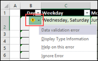 errore di convalida dei dati di Excel 8