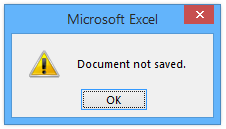 documento Excel non viene salvato