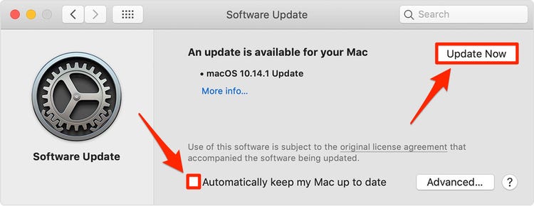 aggiorna il tuo sistema operativo MAC