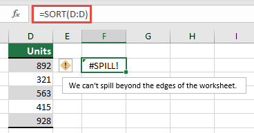 errore #SPILL di Excel
