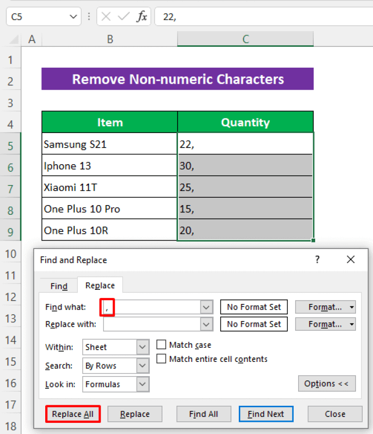 formula della somma di Excel che non funziona restituisce 0