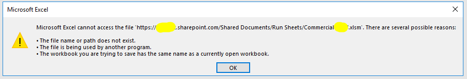 Microsoft Excel non può accedere al file