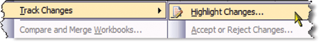 funzione Track Changes di Excel è disattivata