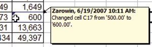 funzione Track Changes di Excel è disattivata