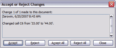funzione Track Changes di Excel è disattivata