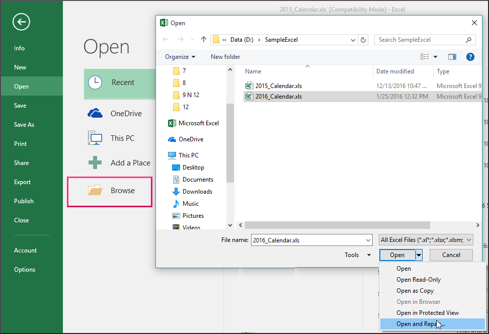 Abbiamo trovato un problema con alcuni contenuti in Excel