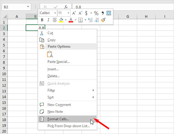 rimuovere il triangolo verde in Excel