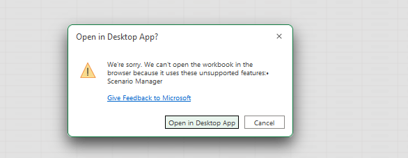 correggere l'errore di Excel ‘We Can’t Open the Workbook in the Browser’