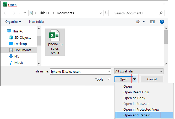 Impossibile aprire il file specificato