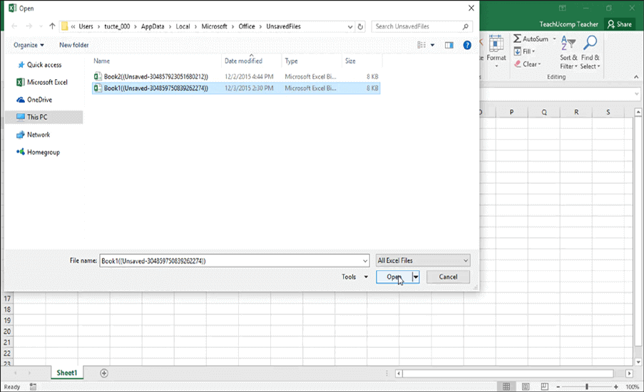 rimuovere la sola lettura da Excel