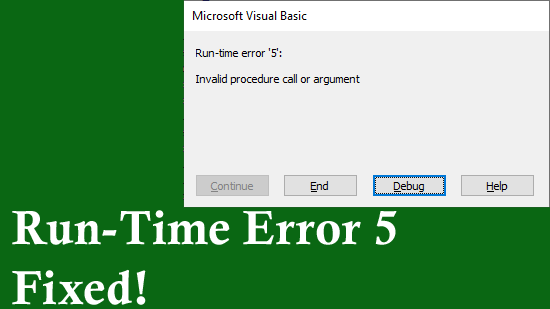 Errore di runtime 5: chiamata di procedura o argomento non valido