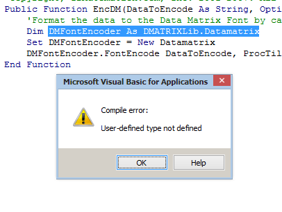 User-Defined Type Not Defined Errore in Excel