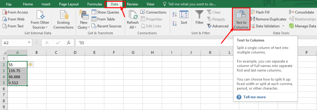 convertire il testo in formato data in Excel